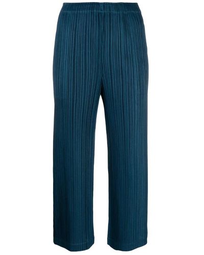 Issey Miyake Trousers > wide trousers - Bleu