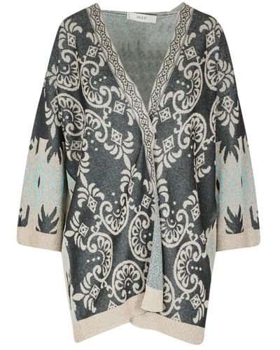 Akep Jacquard kimono mit frontöffnung - Grau