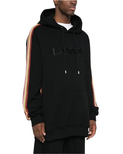 Lanvin Oversized hoodie mit seitlicher kante - Schwarz