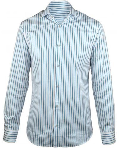 Moorer Sorrento wn camicia bianca con righe blu