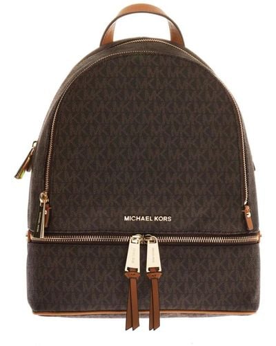 Michael Kors Rhea zip backpack - Marrone