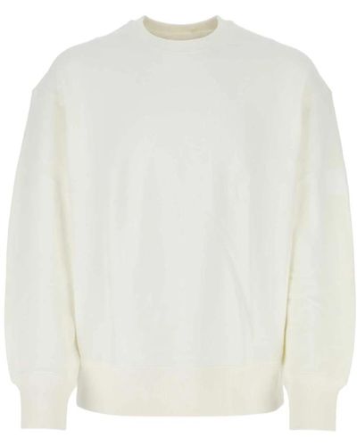 Y-3 Ivory Baumwoll-Sweatshirt - Weiß