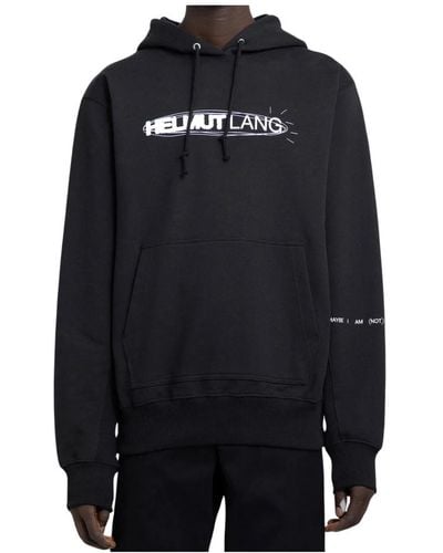Helmut Lang Schwarzer hoodie mit grafikdruck