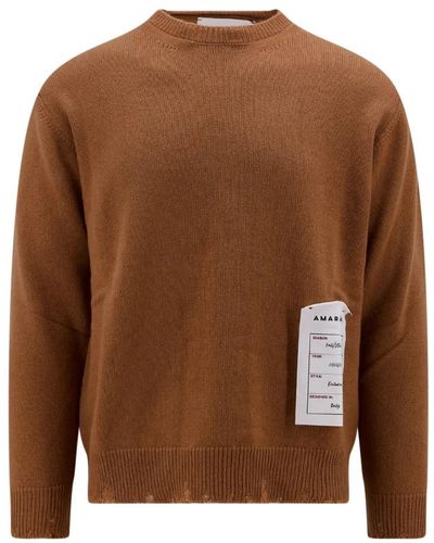 Amaranto Round-Neck Knitwear - Brown
