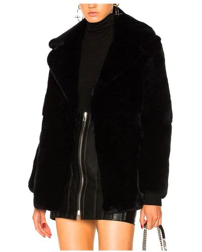 Alberta Ferretti Faux Fur & Shearling Jackets - Black