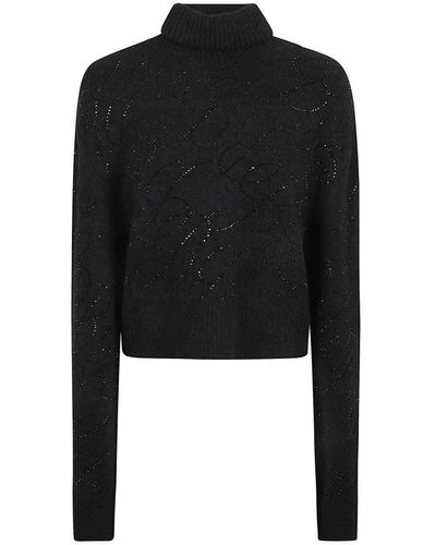 Blumarine Schwarze pullover mit hohem logo