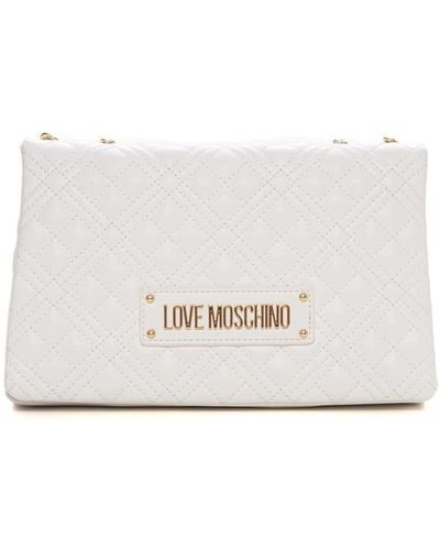 Love Moschino Gepolsterte schultertasche mit kettenriemen - Weiß