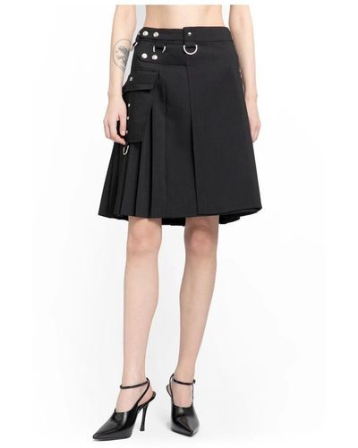Givenchy Falda escocesa de lana y mohair negra - Negro