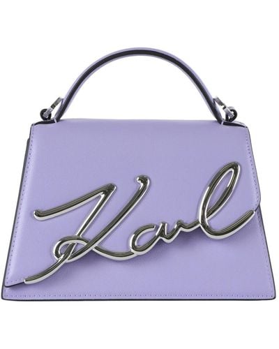 Karl Lagerfeld Lederhandtasche k/signature 2.0 sm - Lila