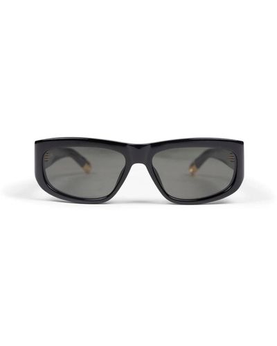 Jacquemus Pilota sonnenbrille schwarz/gelb/grau