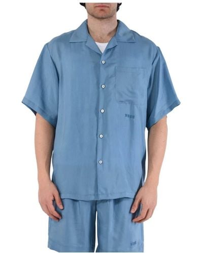 MSGM Short Sleeve Shirts - Blue
