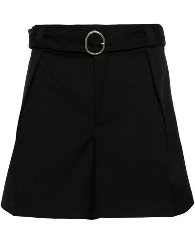 Jil Sander Weitgeschnittene schwarze shorts mit gürtel