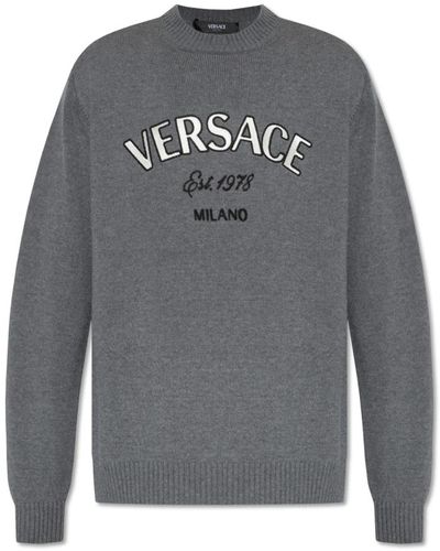 Versace Pullover mit logo - Grau