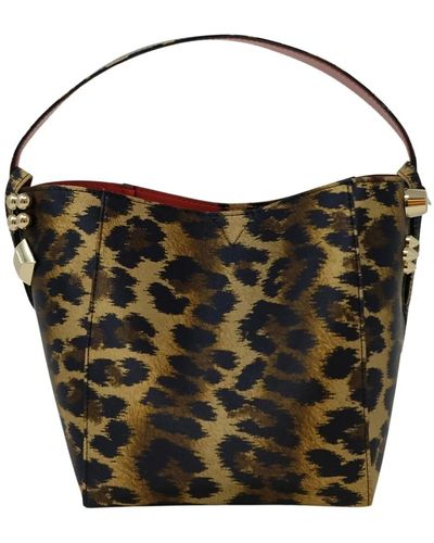 Christian Louboutin Borsa mini bucket leopard cabachic - Nero
