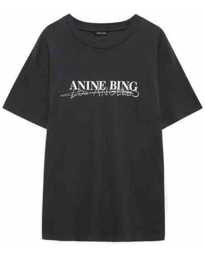 Anine Bing T-shirts - Schwarz