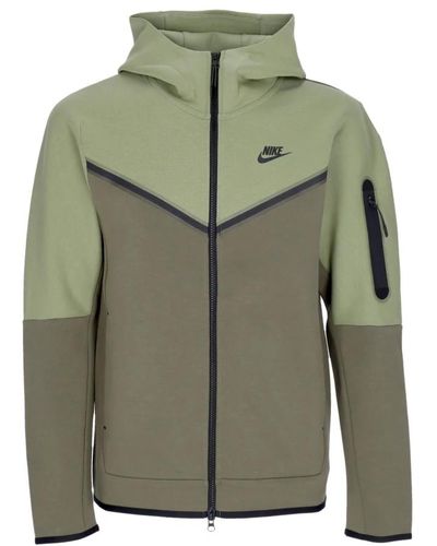 Nike Leichte reißverschluss-kapuzenjacke - sportswear tech fleece - Grün