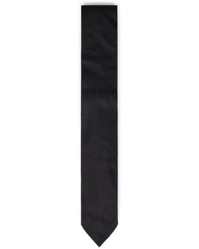 DSquared² Cravatta in seta nera con motivo jacquard - Nero