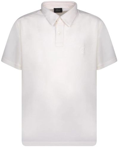 Brioni Polo-shirt mit besticktem logo - Weiß