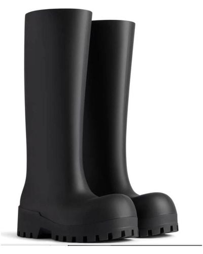 Balenciaga Bulldozer Rubber Knee-high Boots - Black