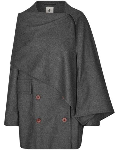 THE GARMENT Elegante cappotto drappeggiato - Grigio