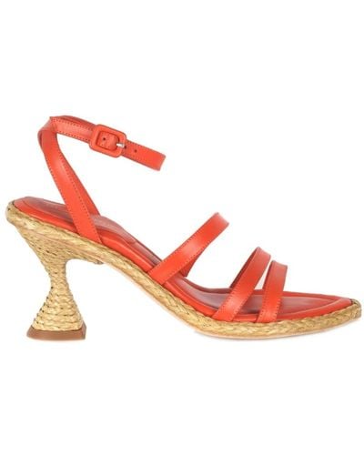 Paloma Barceló Raffia high heel sandali - Rosso
