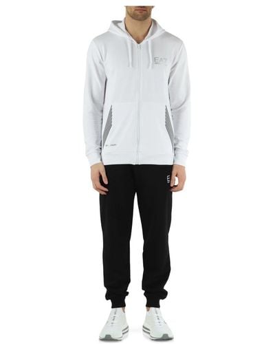 EA7 Tuta sportiva composta da felpa e pantalone natural ventus 7 - Bianco
