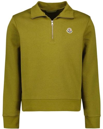 Moncler Sweatshirt mit reißverschluss und stehkragen - Grün