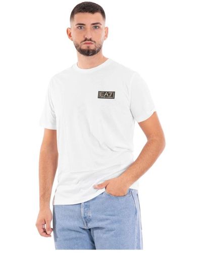 EA7 Casual logo print t-shirt - Weiß