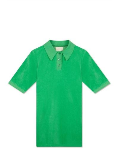 Loulou Studio Grünes t-shirt mini kleid