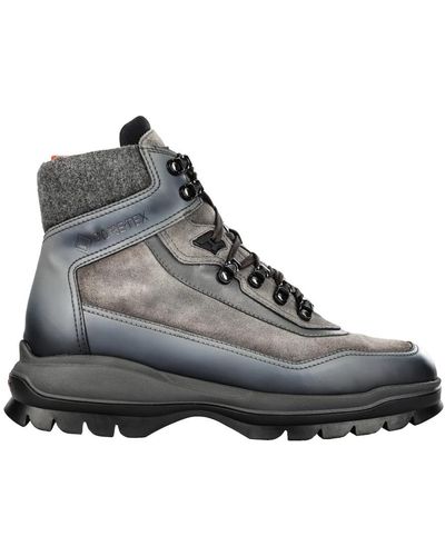Santoni Lace-Up Boots - Grey