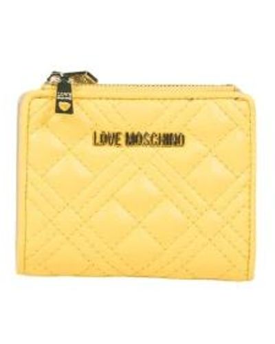 Love Moschino Gesteppte kunstleder-geldbörse mit reißverschlusstaschen - Mettallic