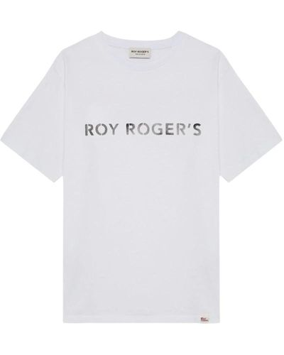 Roy Rogers Stencil logo baumwoll t-shirt - Weiß