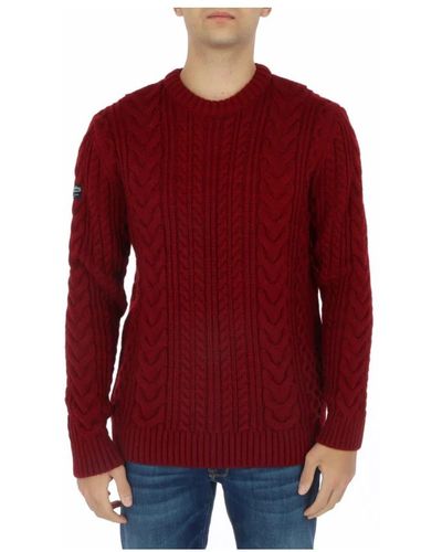 Superdry Round-Neck Knitwear - Red