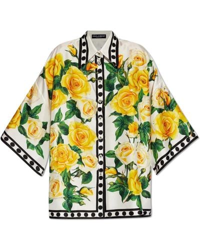 Dolce & Gabbana Hemd mit blumenmuster - Gelb