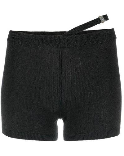 1017 ALYX 9SM Shorts neri in maglia con cintura a coste - Nero