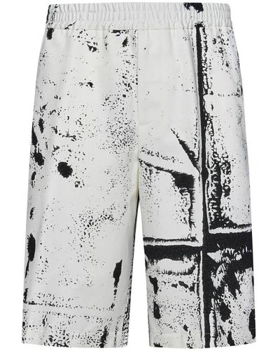Alexander McQueen Long Shorts - Gray