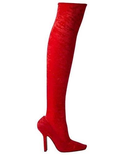 Vetements Botas boomerang de terciopelo otk - Rojo
