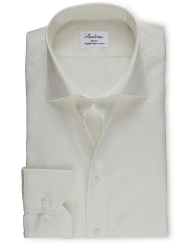Stenströms Raffiniertes weißes hemd, slim fit - Grau