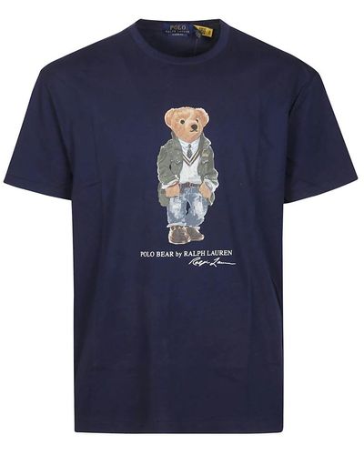Ralph Lauren T-shirts,blaue polo bear crewneck t-shirts und polos