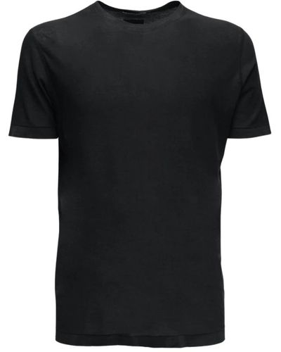 Hannes Roether T-shirt filo scozia nera - Nero