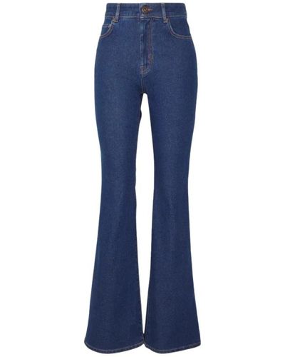Max Mara Jeans lavado medio oscuro con campana - Azul