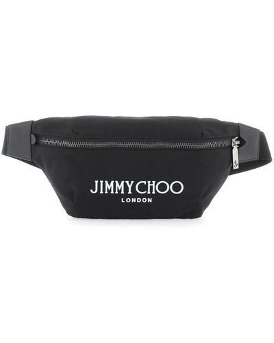 Jimmy Choo Nylon-gürteltasche mit kontrastierendem logo-print - Schwarz