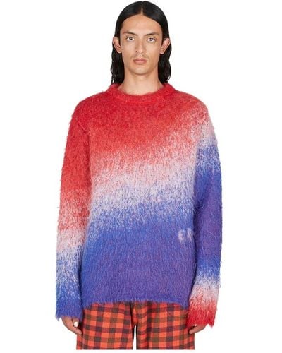 ERL Fuzzy-knit gradient sweater - Rot