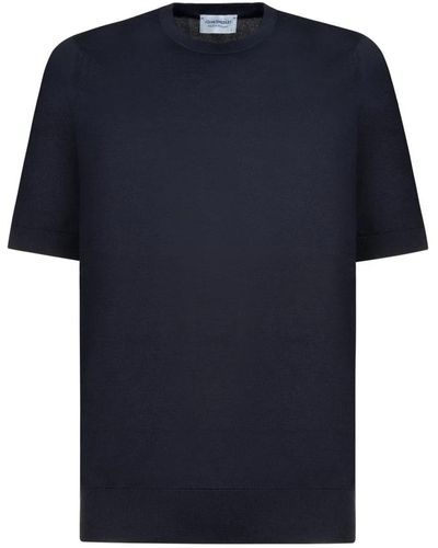 John Smedley Schwarzes baumwoll-t-shirt kempton - Blau