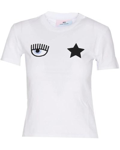 Chiara Ferragni Camiseta blanca con logo eye star - Blanco