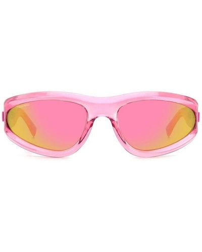 DSquared² Unregelmäßige sonnenbrille mit verspiegelten gläsern - Pink