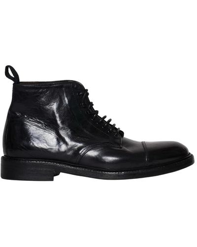 Green George Lace-Up Boots - Black