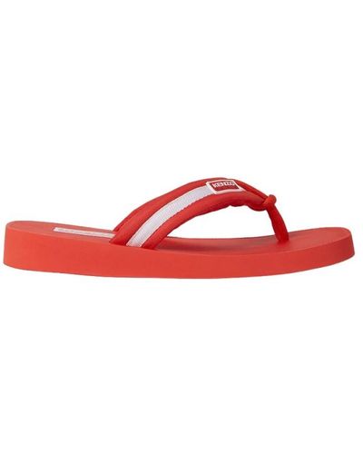 KENZO Moda logo patch flip flops - Rojo