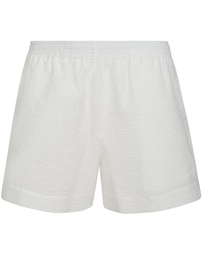 Mc2 Saint Barth Shorts de algodón blanco con cintura elástica