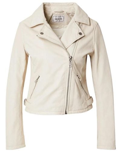 Guess Leather Jackets - White